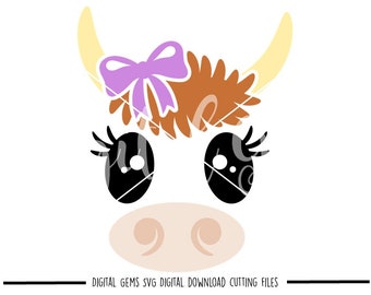 Cow face svg / dxf / eps / png files. Digital download. Compatible with Cricut and Silhouette machines. Small commercial use ok.