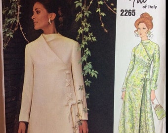 Vogue Sewing Pattern 2265 Vtg Fabiani 14 Italy Evening Dress Loose A Line Label