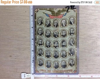 10%OFF3DAYSALE Vintage Old Post Card Our 25 Presidents Not Post Marked Used