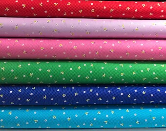 Bundle of 6 Tiny Flower Prints from the Minny Muu Fall 2016 Collection by Lecien Fabrics, Choose the Cut, Tiny Print, Blythe Doll