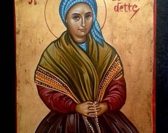 original icon.Saint Bernadette.hand painted catholic icon st.bernadette.byzantine greek religious art.christian catholic icon,16x20cm