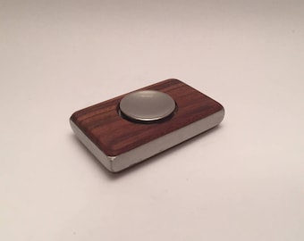 Stainless Steel Fidget Spinner in Bolivian Rosewood