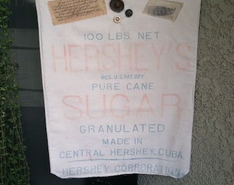 Free shipping Hersheys pure cane sugar sack banner, sugar sacks, old world decor