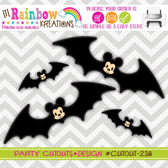 238 Cutouts: Spooky Mickey Mouse Bat Cutouts Instant