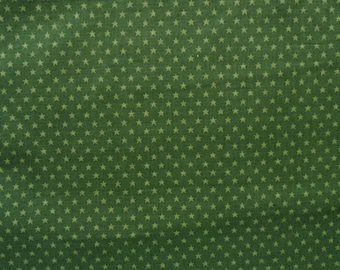 Stars Fabric, Green Stars Fabric, VIP Cranston Fabric, Sold By The Yard, 36" x 42", Cotton