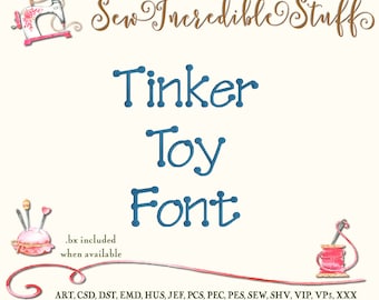 Tinker toy Machine Embroidery Font