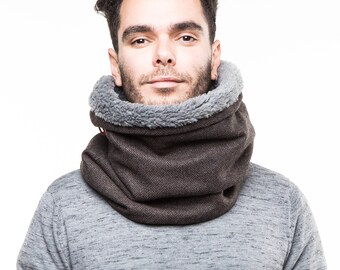 Gift for him, thick wool cowl scarf, mens scarf, gift for men, Snock®