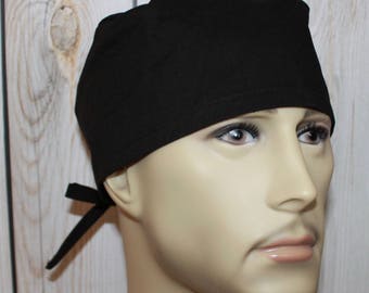 Black,Men's Surgical Scrub Cap