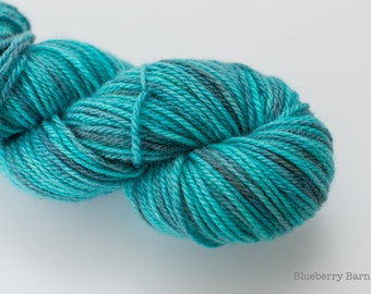 Hand Dyed Yarn - Luxe Aran, British Blue Faced Leicester, Knitting, Crochet - Breaker Bay