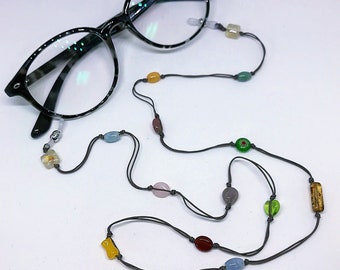 Eyeglasses & Sunglasses neck strap, PPOM summer special, retainer, necklace, viscose rayon, stone beads