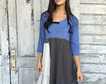Zoey dress-medium large-artsy-Eco Clothing-Upcycled Clothing-Anthropologie inspired-by Love HIGHER Handmade Clothing