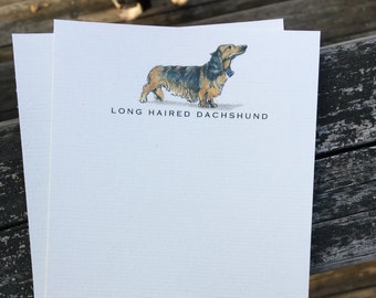 Long Haired Dachshund Dog Note Card Set