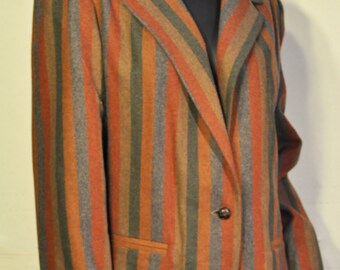 Womens Vintage Striped Blazer