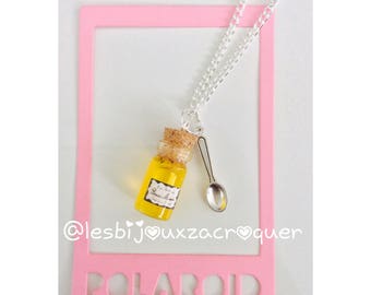 Apricot jam vial necklace