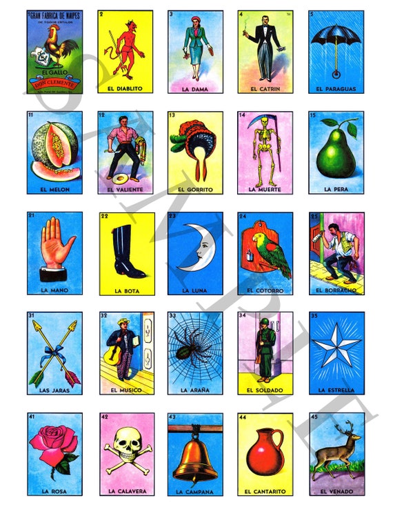 Wild image with loteria printable Fan image intended for loteria printable