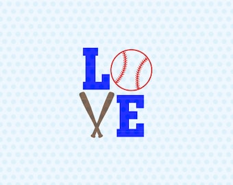Love Baseball Svg, Baseball Svg, Love Softball Svg, Baseball Heart, Svg Files, Cricut Cut Files, Silhouette Svg
