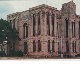Texas, Vintage Postcard, "Bosque, County Court House, Meridian Texas," 1960, #1265.