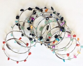 Nashville, TN - Recycled Guitar String Bangle Bracelet