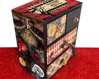 Gothic Personalized Wooden Jewelry Box Something Wicked Fantasy Steampunk