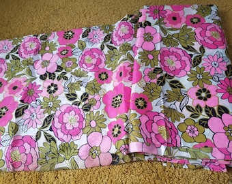 Vintage Floral Fabric, 1960's Fabric, 9yds