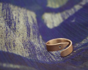 Bronze Circle Point Ring, Geometric Bronze Ring