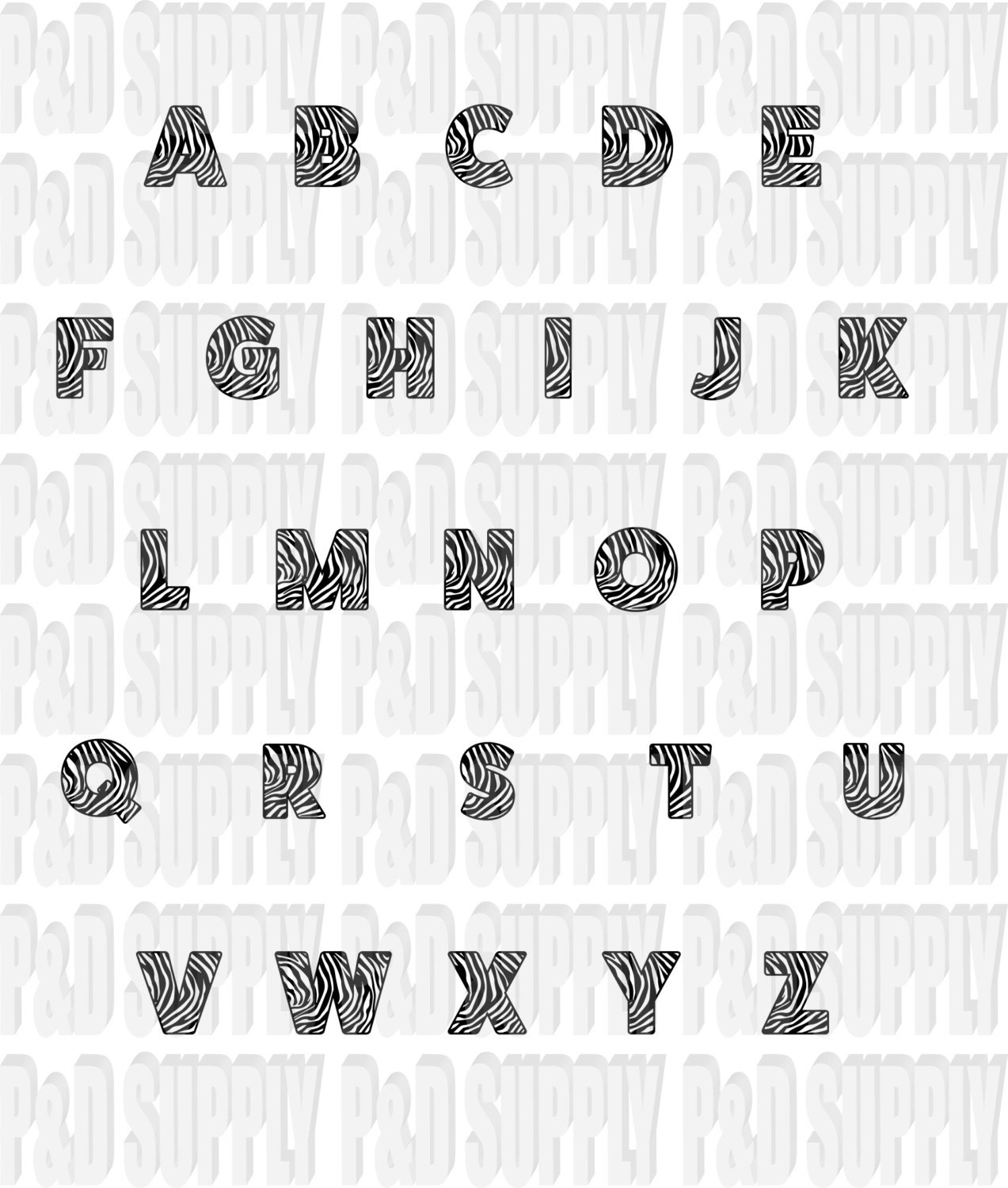 A-Z Alphabet Letter Monogram SVG DXF Digital cut file for