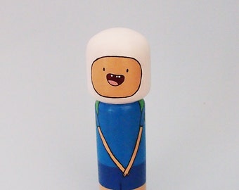 Kokeshi Peg Doll Finn Adventure Time