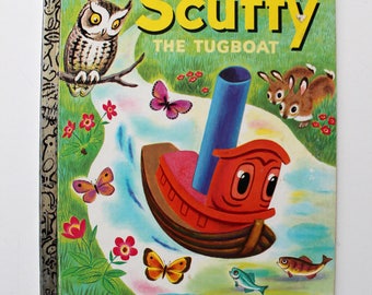 Scuffy The Tugboat Pictures by Tibor Gergely A Little Golden Book 1974