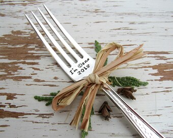 Retirement 2018 - Stick a fork in me I'm Done fork - hand stamped - chemo graduation - new job - teacher gift - personalized - retired gift