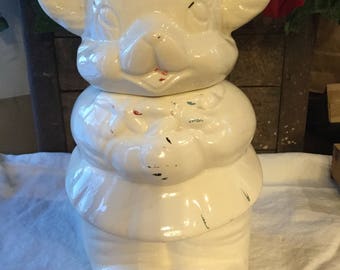 Turnabout Cookie Jar. 1940’s / Double sided Boy - Girl Bear