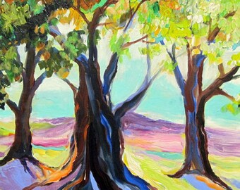 Landscape painting 18 x 24 Original painting canvas art by Elaine Cory