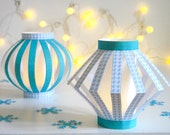 Printable Green Christmas Paper Lantern DIY PDF Craft Template And Instruction Include Instant Download Printable Green Christmas Paper Lantern DIY PDF Craft Template And Instruction Include Instant Download