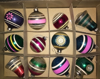 Vintage Glass Christmas Tree Ornaments