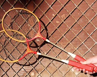 Badminton Rackets - Germina DDR Badminton Rackets - Vintage Pair of Wooden Badminton Racquets - Sports Decor - Made in East Germany