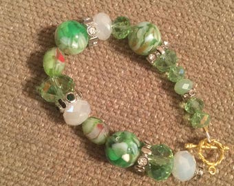 Silver beading wire bracelet