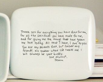 Handwritten Letter Box : Message on top of box, Wedding Thank you mom, mother of bride, wedding thank you mom and dad