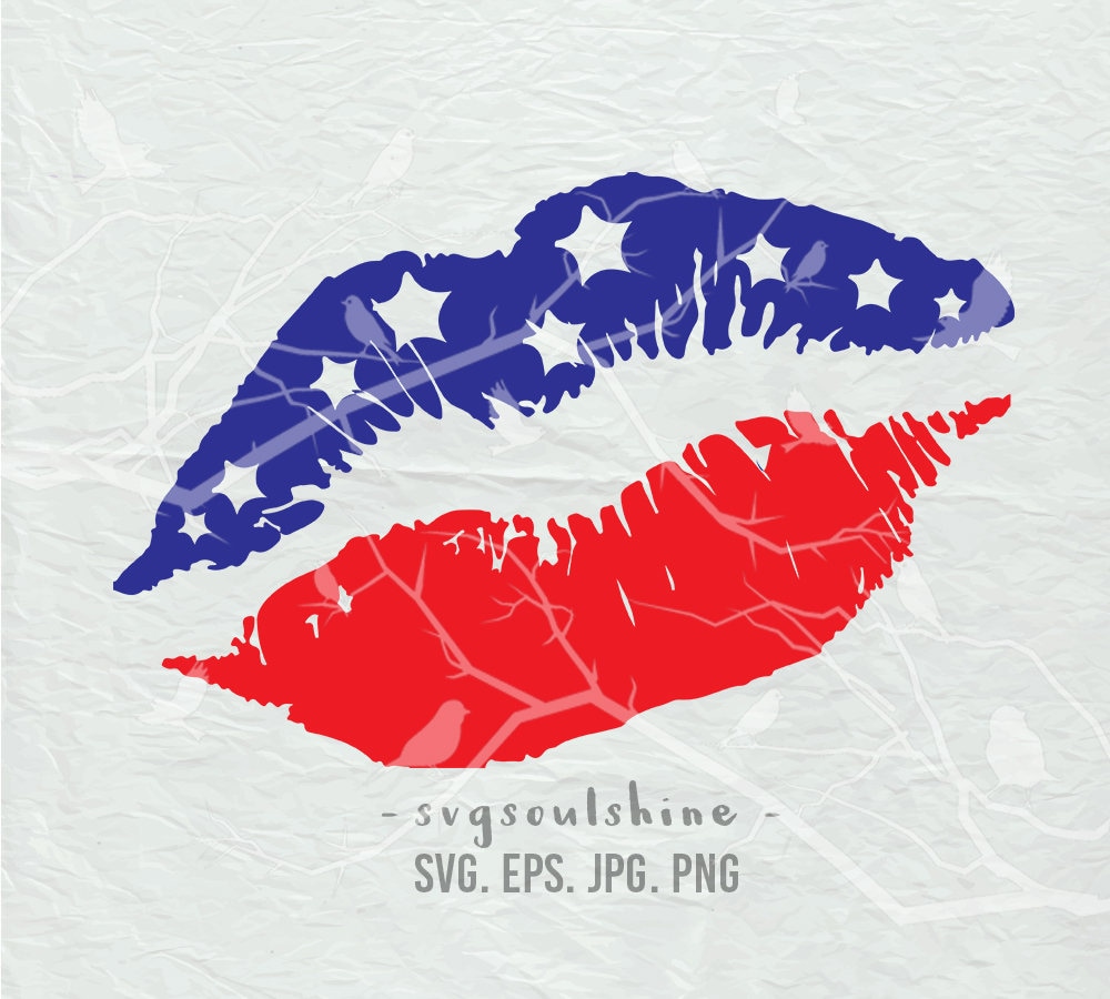 Download Lips American Flag SVG File Silhouette Cut File Cricut Clipart