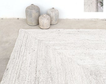 White Jute Rug size to choose. Washable Vegetal Rug. Ecologic Rug. Natural Hand Woven Rug. Chemical Free Rug. Eco Rug. Vegetal Fiber Rug