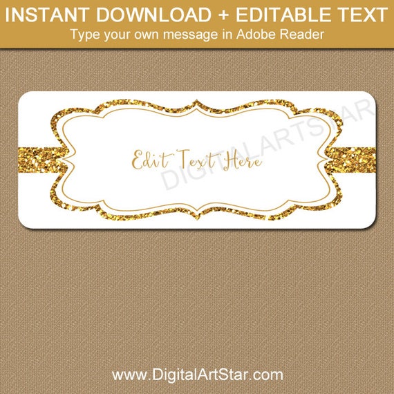Gold printable address labels