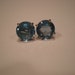 10mm London Blue Topaz gemstone earrings in 14K white gold post stud