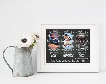 First comes love, then comes marriage, then comes baby pregnancy announcement - Digital