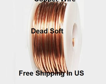 1 Lb. Round Solid Copper Wire ( Dead Soft ) On Spool - 99.9% Pure Copper ( Gauges -10 - 12 - 14 - 16 - 18 - 20 - 22 - 24 - 26 - 28 - 30 )