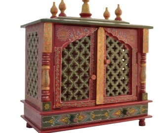 Fasherati Wooden Temple/ Home Temple/ Pooja Mandir/ Pooja Mandap/ Temple For Home With White Light