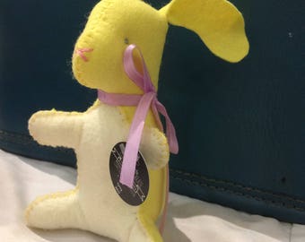 ON SALE Buttercup the Bunny - Limited Edition - Handsewn Wool-blend Felt Plushie - Collectible - Spring 2017