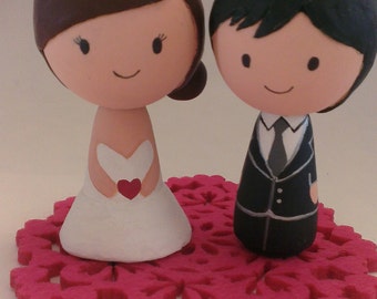 Custom Kokeshi Doll Wedding Cake Topper