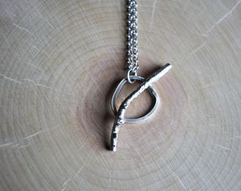 Cast Twig Sterling Silver Necklace