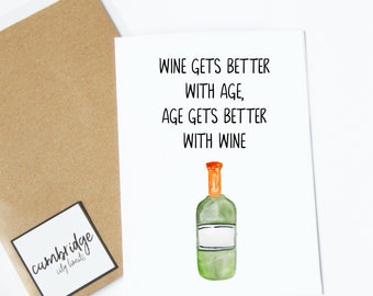 Wine lover card | Etsy