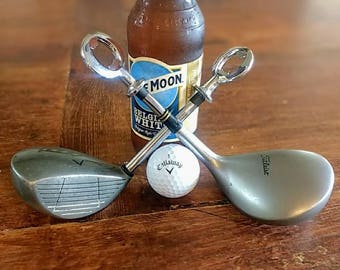 Golf Club Beer Bottle Opener. Groomsmen golf gift for fathers day Golf Gift for the Beer lover Golf Lover Gift for Best Man Wedding gift