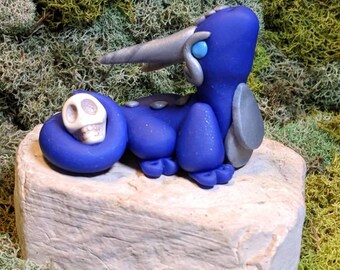 Polymer Clay Dragon- Handmade Dragon - Fantasy Sculpture - Clay Dragon - Dragon Figure - Miniature Dragon - Dragon Sculpture - Desk Buddy