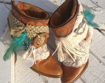 Gypsy, Boho Cowgirl Boots, Cowgirl Shannon boots, Western Cowboy boots, Shabby Chic
